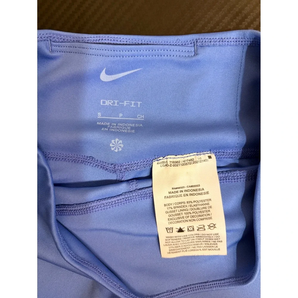 Nike Dri-FIT Women Small Blue High Rise Athletic Leggings 7/8 Tights